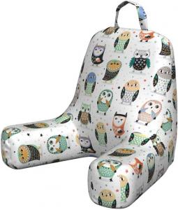 Наволочка для подушки для чтения Lunarable Owl, мультяшная сова с забавными выражениями на красочном фоне, заполненном звездами, мягкая набивная наволочка для кровати, маленький размер, разноцветная., Multicolor