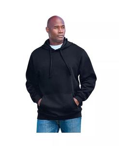 Мужской флисовый пуловер с капюшоном для больших и высоких KingSize, черный