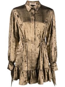 Roberto Cavalli платье-рубашка с эффектом металлик, золотой
