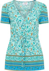 Блуза usha FESTIVAL Kurzarm, цвет Türkis Mehrfarbig