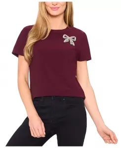 Женская футболка с декоративным бантом Cece, красный