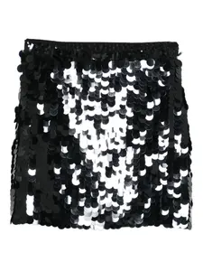 Мини-юбка, украшенная пайетками P.A.R.O.S.H., черный