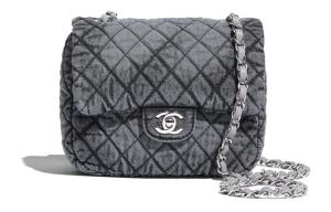 CHANEL Джинсовая сумка через плечо, кросс-боди среднего размера women's серый черный