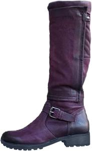 Женские сапоги до колена с низким каблуком, осень-зима, теплые длинные сапоги с рифленой подошвой, противоскользящие, для верховой езды, удобная обувь для прогулок Generic, Purple