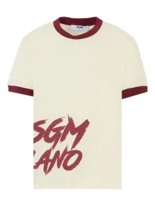 Футболка с логотипом и принтом звонаря MSGM Kids, белый