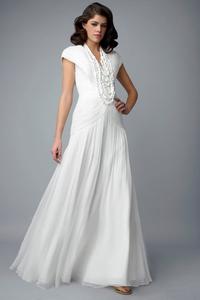 Платье с короткими рукавами и ожерельем Basix Black Label, белый