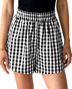 Женские шорты в клетку Dandelion Days Cupshe, Black