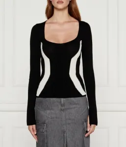 Блуза slim fit Patrizia Pepe, черный