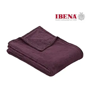 Плед Uni Fleecedecke Olbia однотонный, уютный плед Ibena, темно-фиолетовый