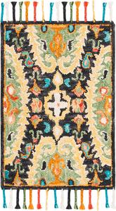 Ковер декоративный ручной работы safavieh blossom collection charcoal / gold blm454a с кисточками премиум шерсть, 61 x 92 см