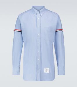 Рубашка с нарукавной повязкой Grosgrain Thom Browne, светло-синий