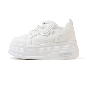 Tonlion Женские повседневные туфли, увеличивающие рост, устойчивые к истиранию и скольжению, белые