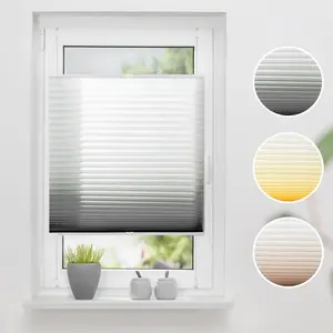 Плиссе Градиент Sunrise защита от света без сверления K-Home, серый/белый