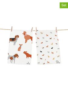 Butter Kings Комплект из 2 кухонных полотенец белого/разноцветного цвета - (Д)70 x (Ш)50 см