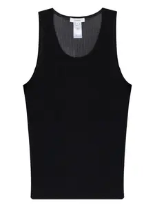 Шерстяная майка в рубчик LEMAIRE, черный
