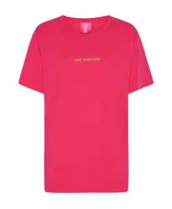 Розовая футболка оверсайз с круглым вырезом One Teaspoon, розовый