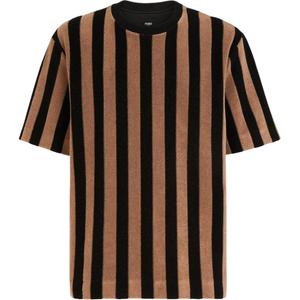 Футболка с круглым вырезом из махровой ткани Pequin Fendi, коричневый