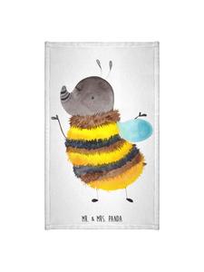 Mr. & Mrs. Panda Пушистое полотенце с изображением шмеля без надписи, белого цвета