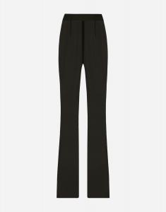 Шифоновые расклешенные брюки с высокой талией Dolce & Gabbana, черный