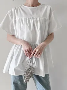 Расклешенная блузка в клетку Doux Belle, цвет White