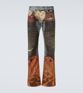 Джинсы прямые низкие с эффектом trompe l’œil Acne Studios, Blue/Black