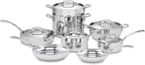 Набор посуды для приготовления Cuisinart French Classic Tri-Ply из нержавеющей стали, 13 предметов, серебристый