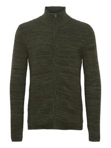 Вязаный кардиган классического кроя !Solid STRUAN, темно-зеленый