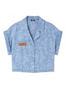 Versace рубашка с принтом Barocco, синий