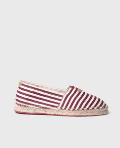 Эспадрильи унисекс на плоской подошве из полосатой ткани Toni Pons, цвет Burdeos