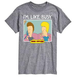 Большой и высокий Бивис и Баттхед, футболка «I'm Like Busy» License, серый