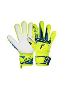 Reusch Вратарские перчатки Attrakt Grip Junior 2005 года выпуска, желто-синего цвета
