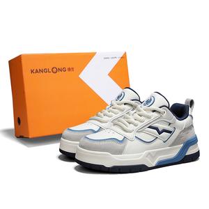 KANGLONG Мужские низкие скейтерские кеды бело-голубые [Дизайнерская версия], цвет White Blue[Designer Edition]