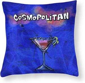 HighonHi Атласные декоративные наволочки с принтом винтажных коктейлей и молнией Pattern-6