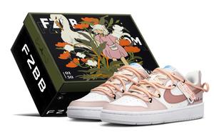 Кроссовки Nike Court Borough Series Skateboard Shoes Women's Low-Top Beige Pink