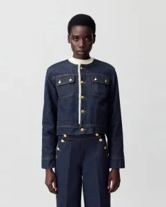 Женская джинсовая куртка с искусственным мехом Claudie Pierlot, синий