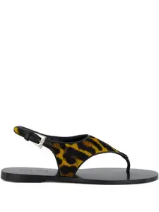 Сандалии с леопардовым принтом Paris Texas, коричневый