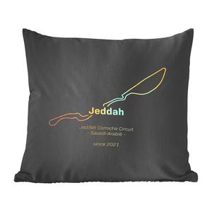Декоративная подушка MuchoWow Диванная подушка Декоративная подушка для гостиной 50 x 50 см F1 - Джидда - Гоночная трасса - Чехлы на подушки - Украшение - Спальня