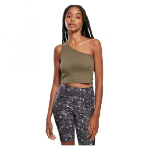 Спортивный бюстгальтер Urban Classics Crop Top Asym sports bra, зеленый