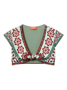 Топ Bardot с завязками и цветочным принтом La DoubleJ, зеленый