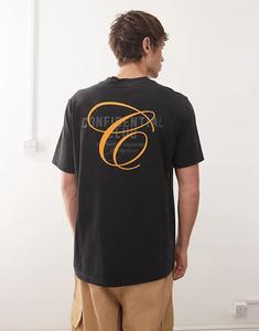 Футболка Champion с круглым вырезом и графическим принтом на спине, черная