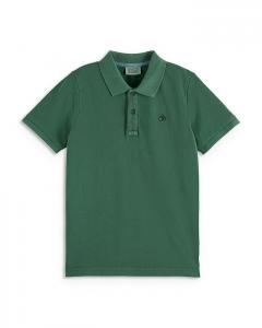 Детская поло из пике с окраской в изделии - для малышей и детей постарше Scotch & Soda, зеленый