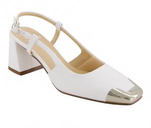 Женские туфли с открытой пяткой и квадратным носком белого цвета Andrea, белый