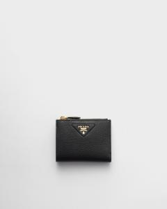 Маленький кожаный кошелек Prada, черный