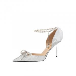 Туфли на тонком каблуке высотой 8 см, женские, серебристые RoseDoris, Silver