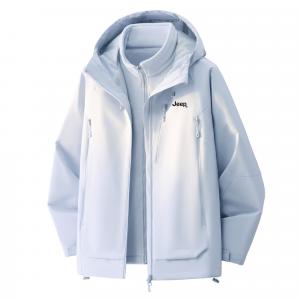 Куртка Unisex Hooded Thickened Others Jeep, moonсветло-синий[3-in-1, fleece liner]