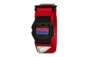CASIO Мужские часы Retrofit Series с кварцевым механизмом и нейлоновым ремешком, черный циферблат