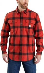 Carhartt мужская 105947 свободного покроя тяжелая фланелевая рубашка с длинным рукавом в клетку, Red
