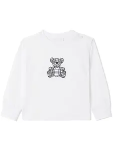 Топ с вышивкой Thomas Bear Burberry Kids, белый