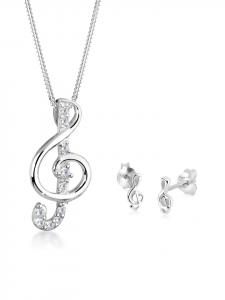 Elli Кулон Schmuckset 925 Sterling Silber Notenschlüssel in Silber