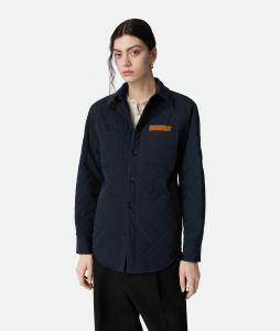 Quilted cotton overshirt BOTTEGA VENETA, полуночно-синий